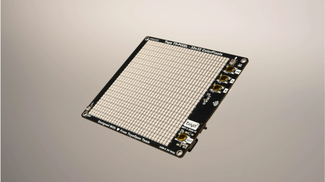 用 1024 颗 LED 点亮像素创意！涂鸦 T5 AI 像素屏方案，高密度·高兼容·全开源